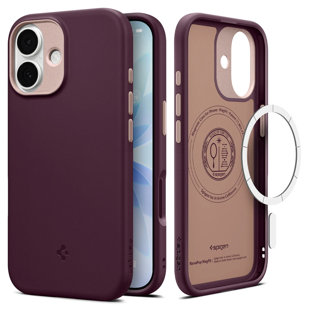 Puzdro MagSafe pre Apple iPhone 17, Spigen, Caseology Nano Pop, Višňová ACS10365