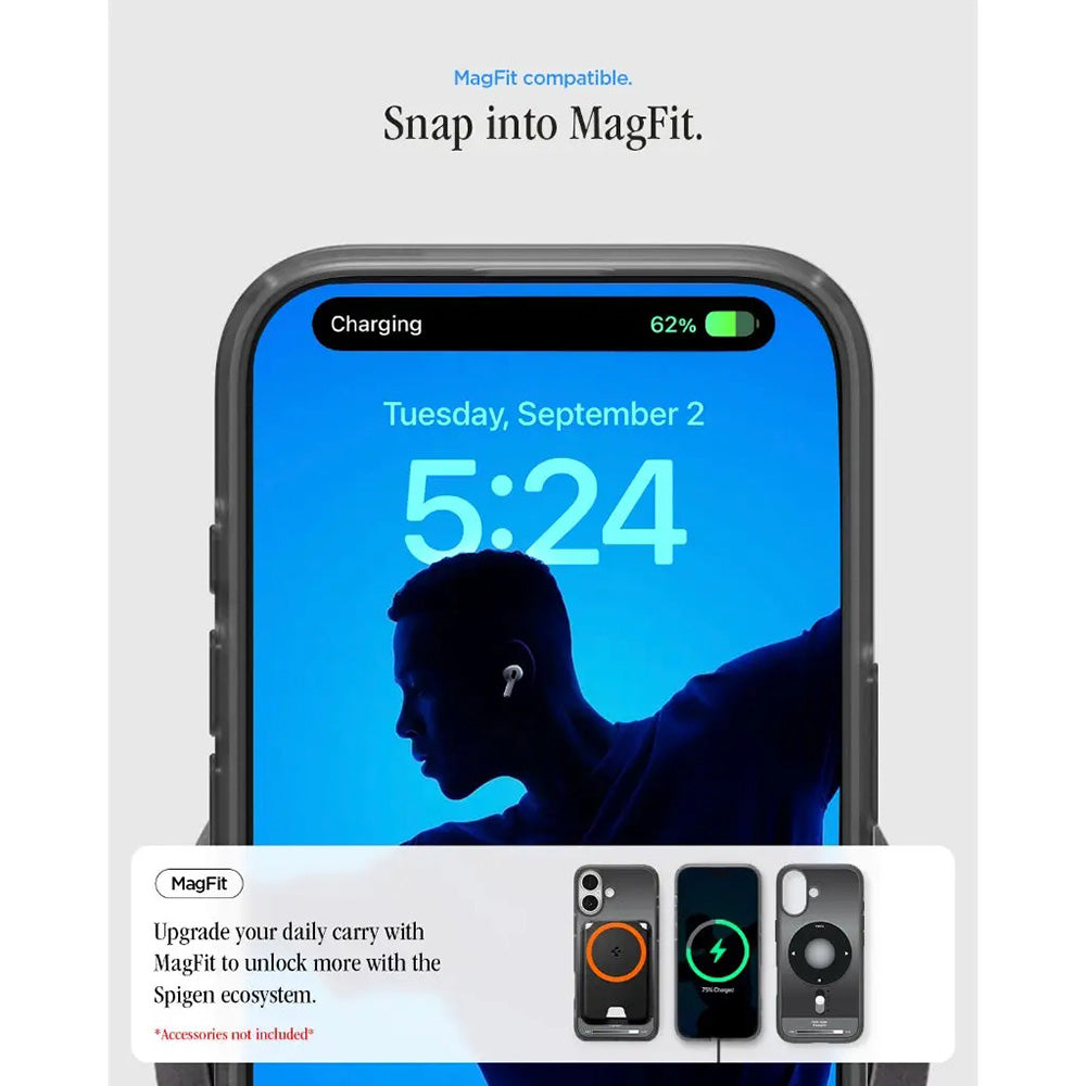 Puzdro MagSafe pre Apple iPhone 17, Spigen, Ultra Hybrid Classic, Čierne