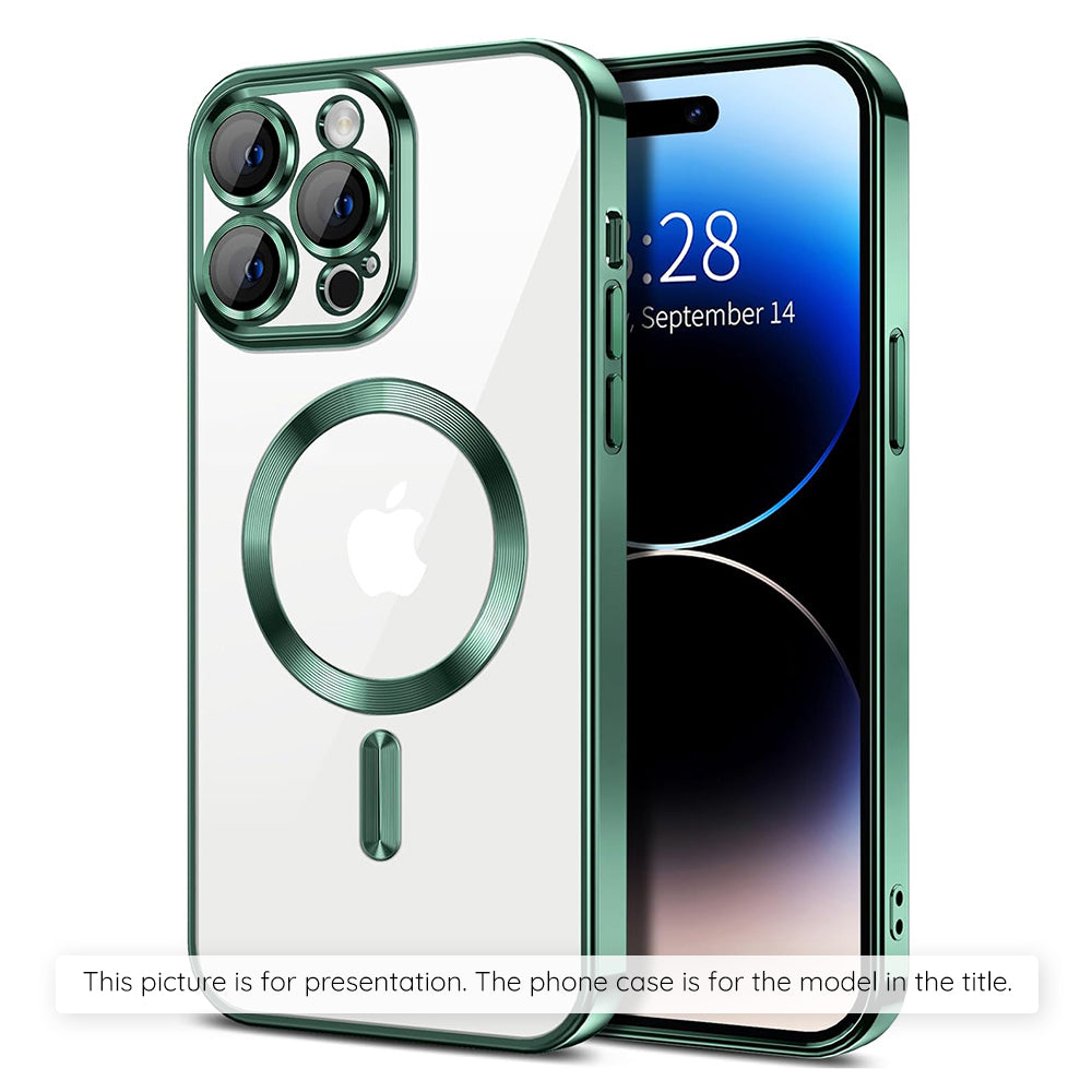 MagSafe Case for Apple iPhone 17, Techsuit, Luxury Crystal, Dark Green