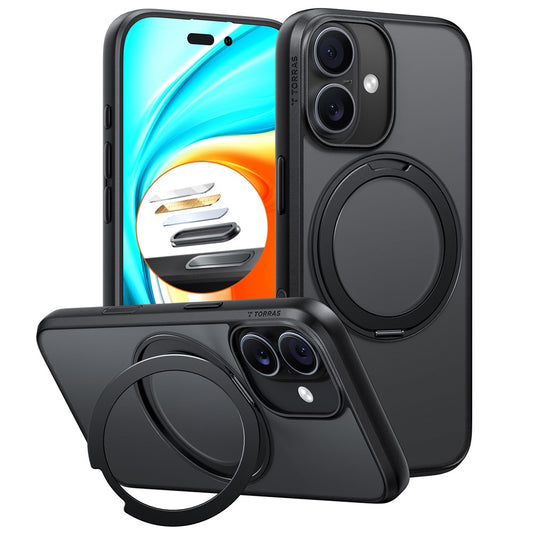 Puzdro MagSafe pre Apple iPhone 17, Torras, Ostand Pro, Čierne