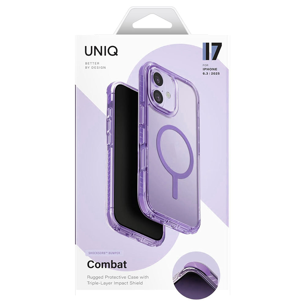 Puzdro MagSafe pre Apple iPhone 17, UNIQ, Combat MagClick, Fialové