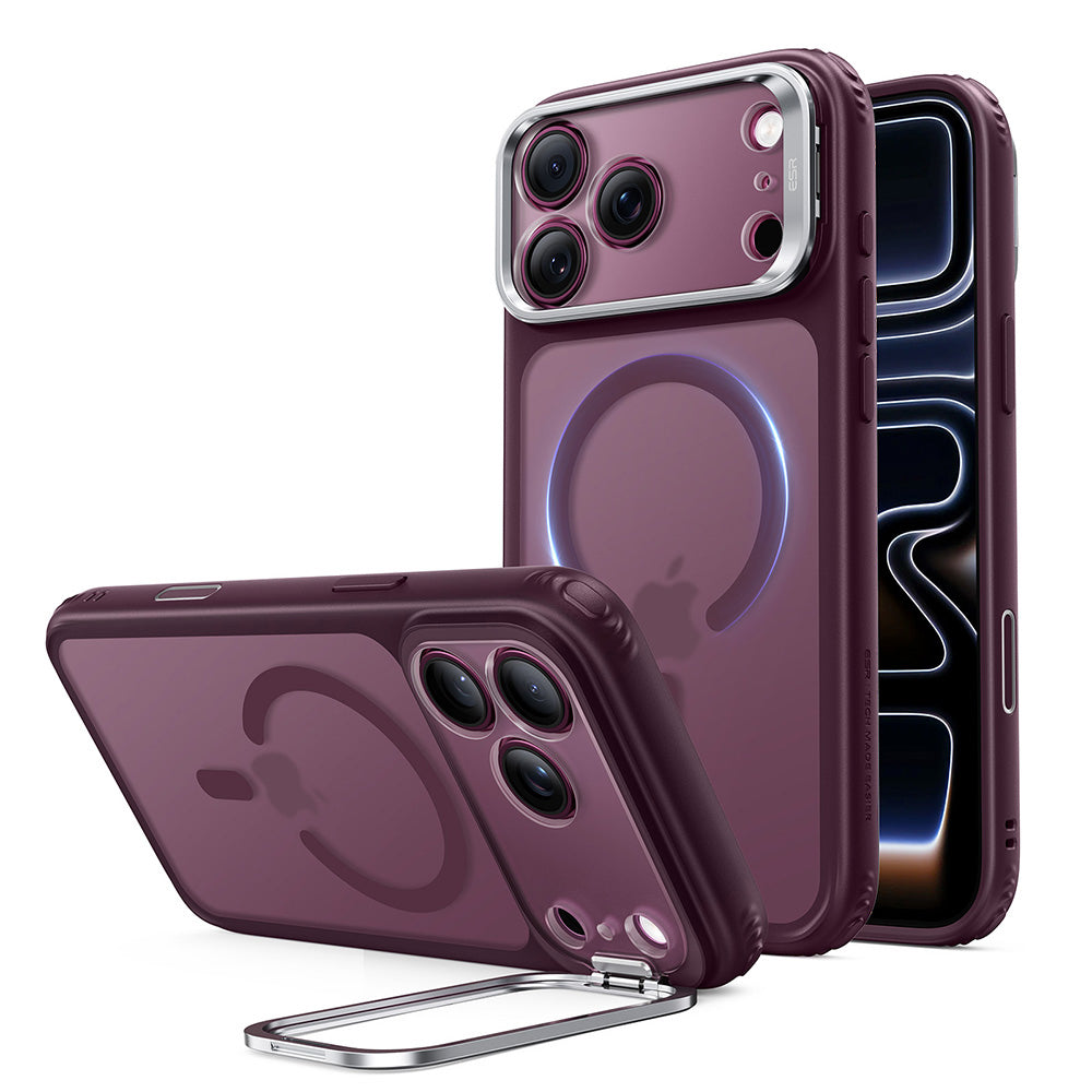 MagSafe puzdro pre Apple iPhone 18 Pro / 17 Pro, ESR, Classic Hybrid Kickstand, Tmavo červená matná