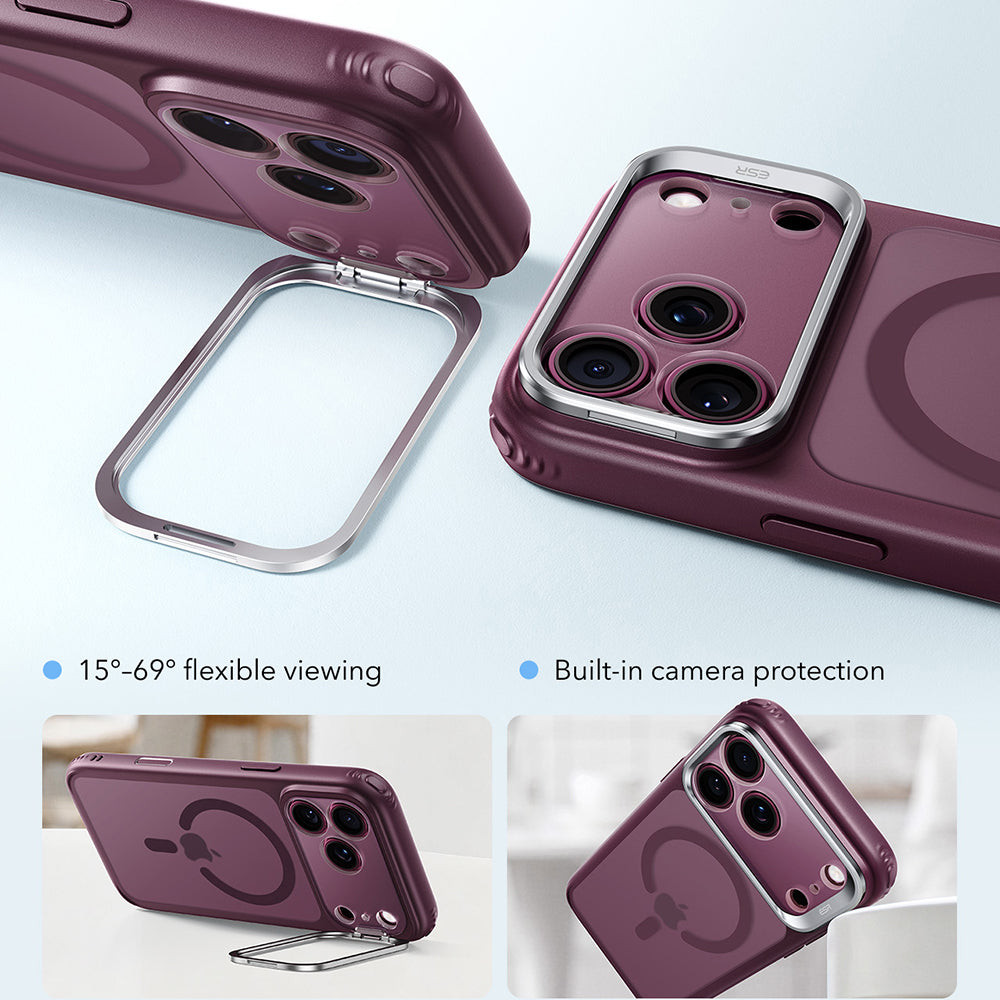 MagSafe puzdro pre Apple iPhone 18 Pro / 17 Pro, ESR, Classic Hybrid Kickstand, Tmavo červená matná