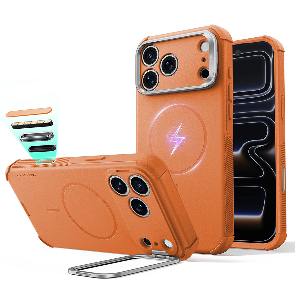 MagSafe puzdro pre Apple iPhone 18 Pro / 17 Pro, ESR, Cyber Armor Kickstand, Oranžové