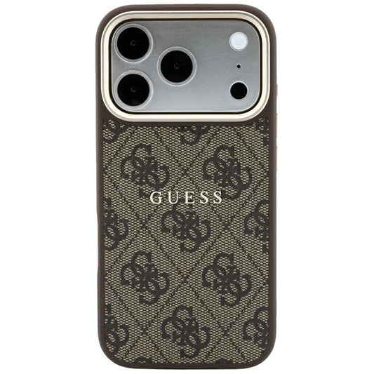 MagSafe puzdro pre Apple iPhone 18 Pro / 17 Pro, Guess, 4G Embossed Classic, Hnedé