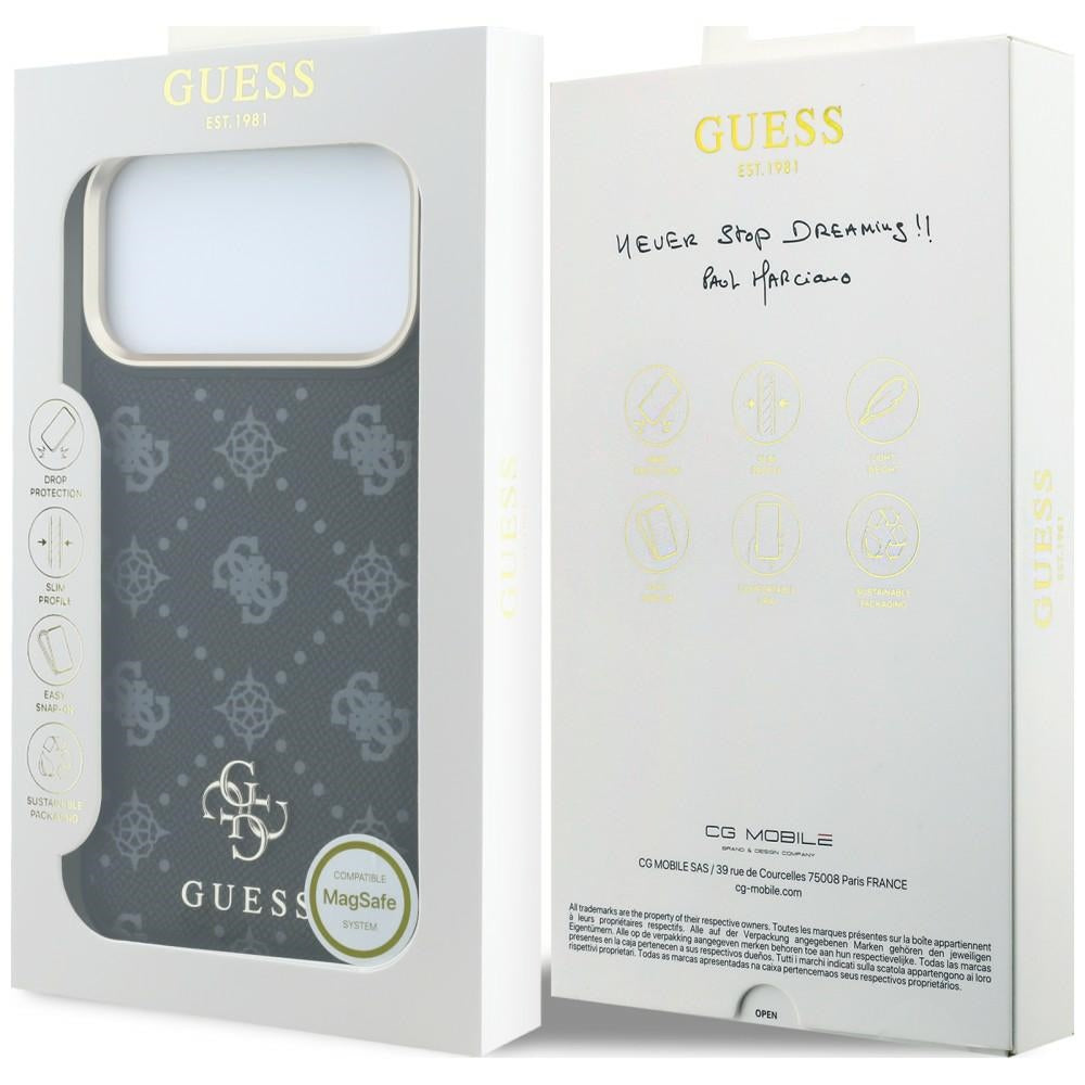 MagSafe puzdro pre Apple iPhone 18 Pro / 17 Pro, Guess, Peony 4G Small Logo, Čierna