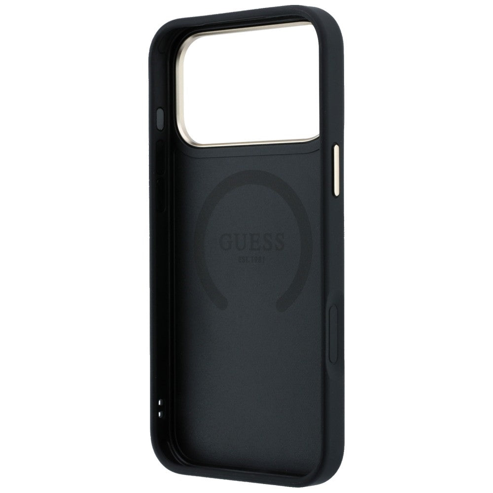 MagSafe puzdro pre Apple iPhone 18 Pro / 17 Pro, Guess, Peony 4G Small Logo, Čierna
