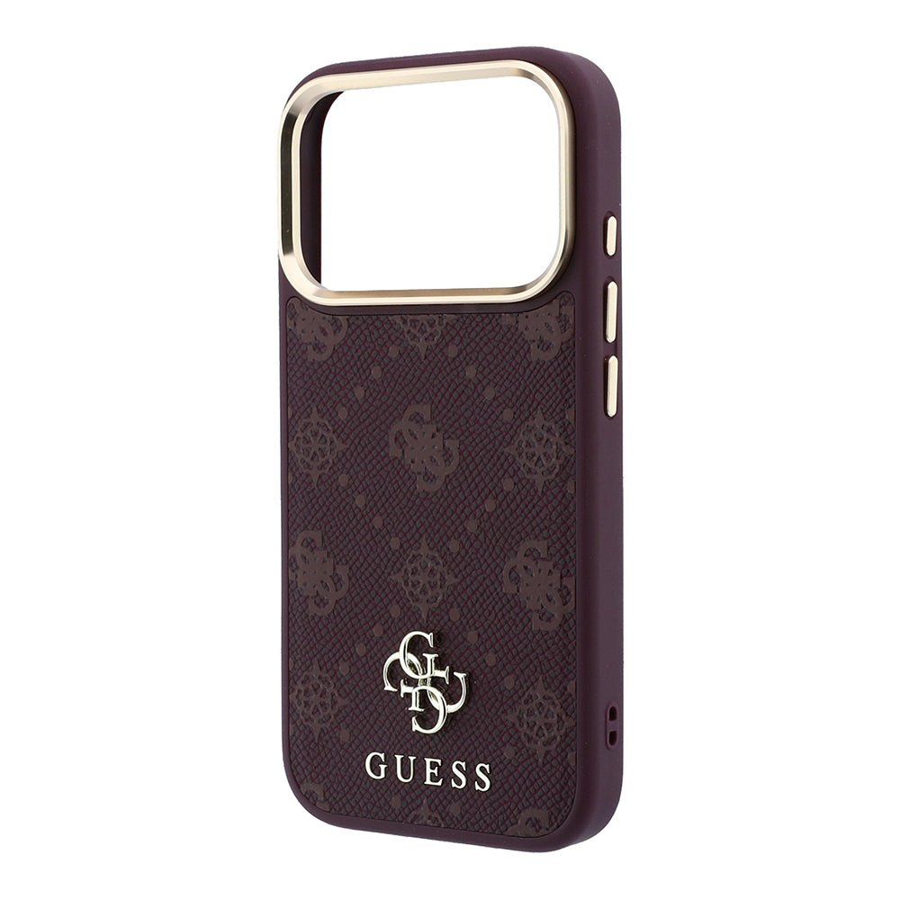 MagSafe Case for Apple iPhone 18 Pro / 17 Pro, Guess, Peony 4G Small Logo, Burgundy