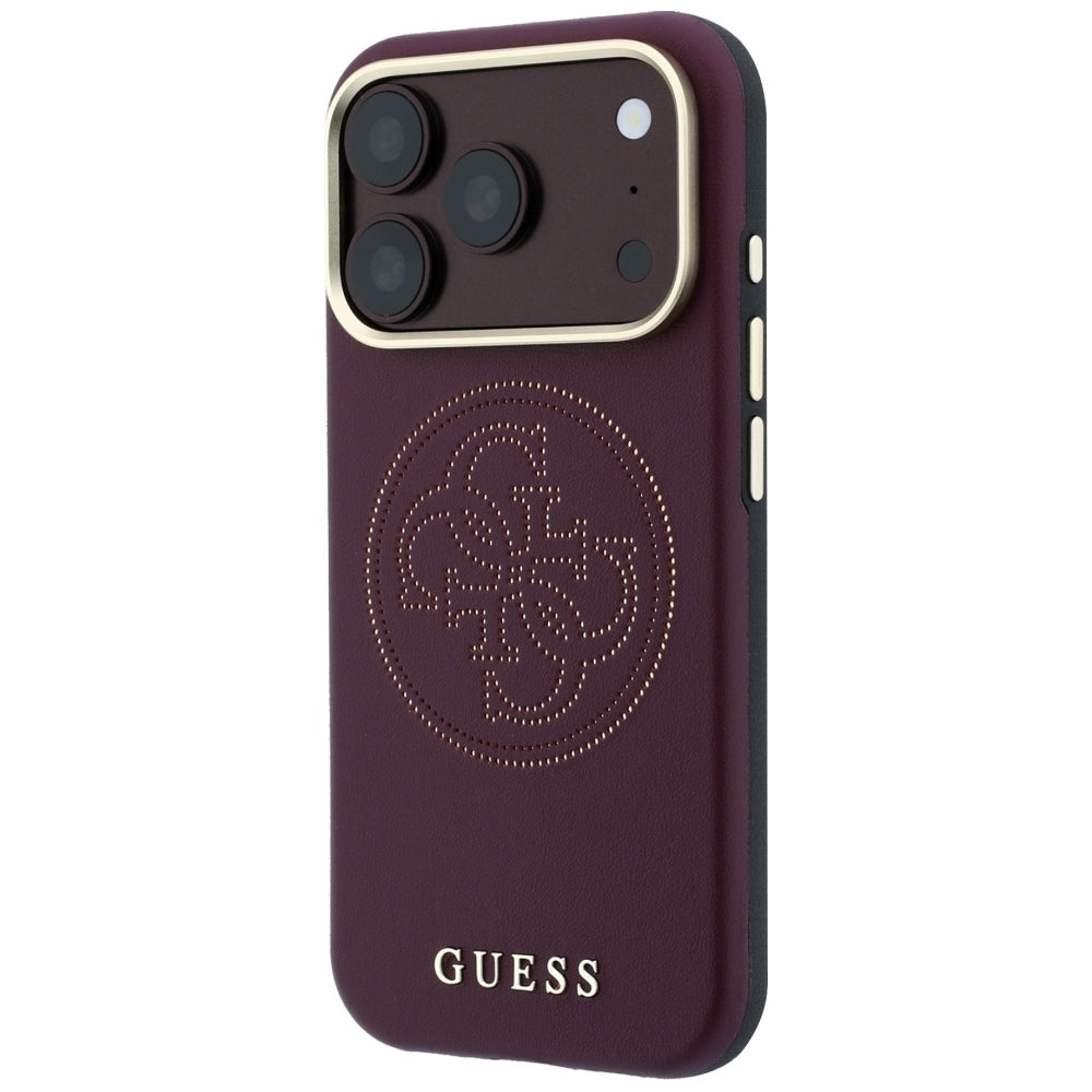 MagSafe puzdro pre Apple iPhone 18 Pro / 17 Pro, Guess, Perforované 4G, Bordové