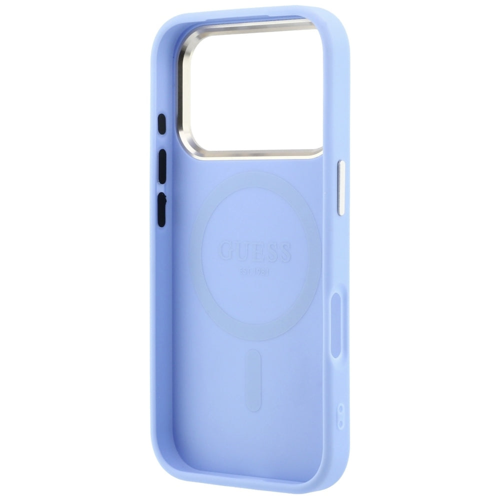 MagSafe puzdro pre Apple iPhone 18 Pro / 17 Pro, Guess, Saffiano Small 4G Classic, Modrá