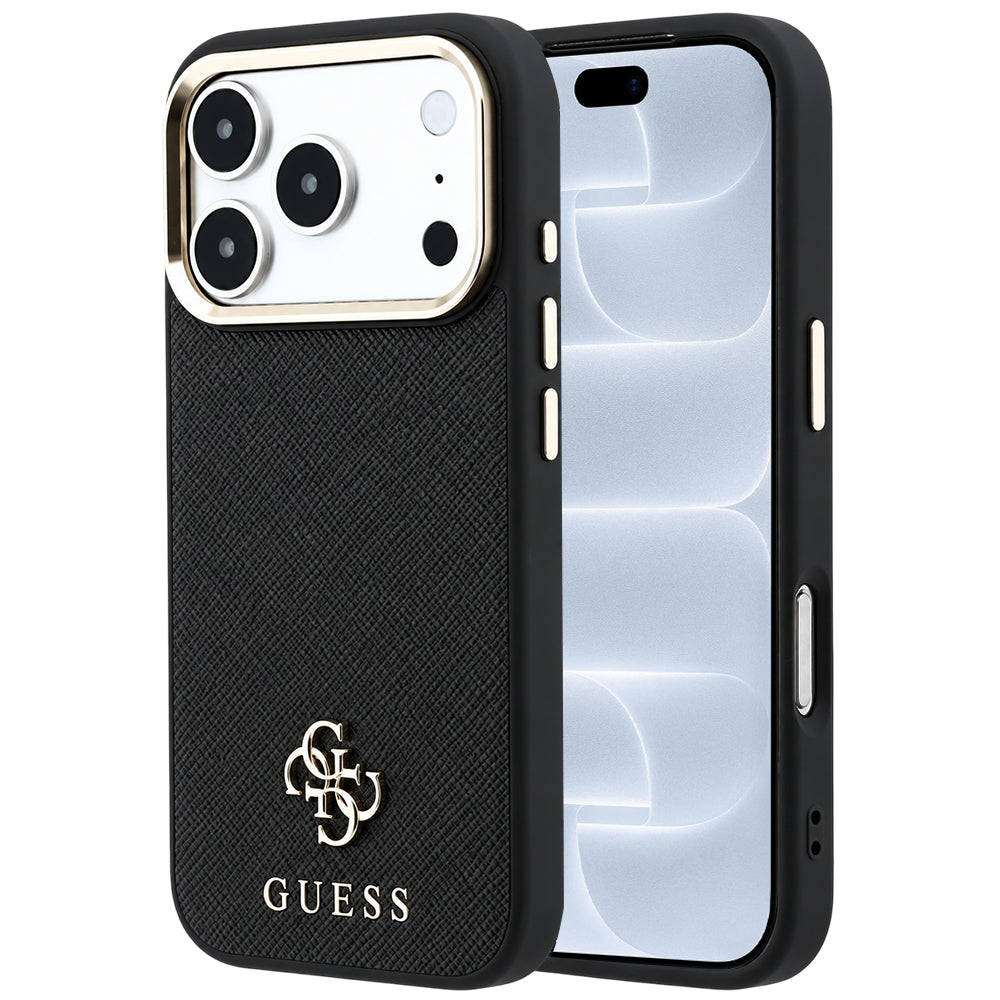 MagSafe puzdro pre Apple iPhone 18 Pro / 17 Pro, Guess, Saffiano Small 4G Classic, Čierna