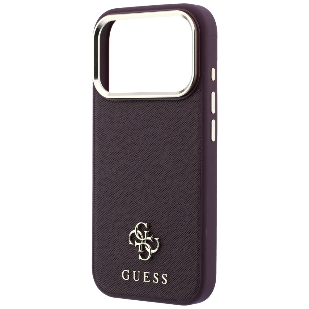 MagSafe puzdro pre Apple iPhone 18 Pro / 17 Pro, Guess, Saffiano Small 4G Classic, Bordová