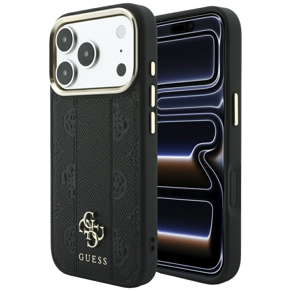 MagSafe puzdro pre Apple iPhone 18 Pro / 17 Pro, Guess, Stripe Peony 4G, Čierna