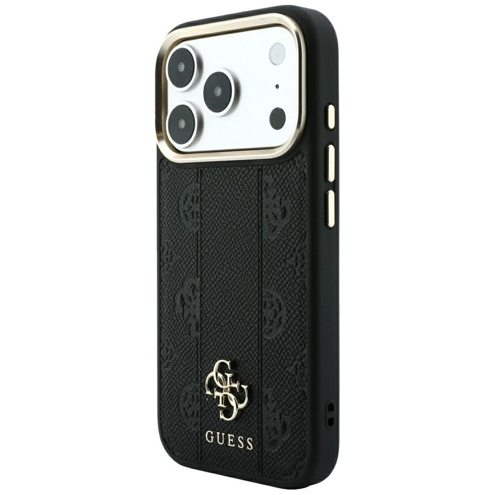 MagSafe puzdro pre Apple iPhone 18 Pro / 17 Pro, Guess, Stripe Peony 4G, Čierna