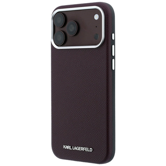 MagSafe puzdro pre Apple iPhone 18 Pro / 17 Pro, Karl Lagerfeld, Štruktúrované predĺžené logo, Bordové