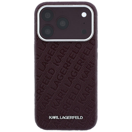 MagSafe puzdro pre Apple iPhone 18 Pro / 17 Pro, Karl Lagerfeld, Štruktúrované kovové logo, Bordové