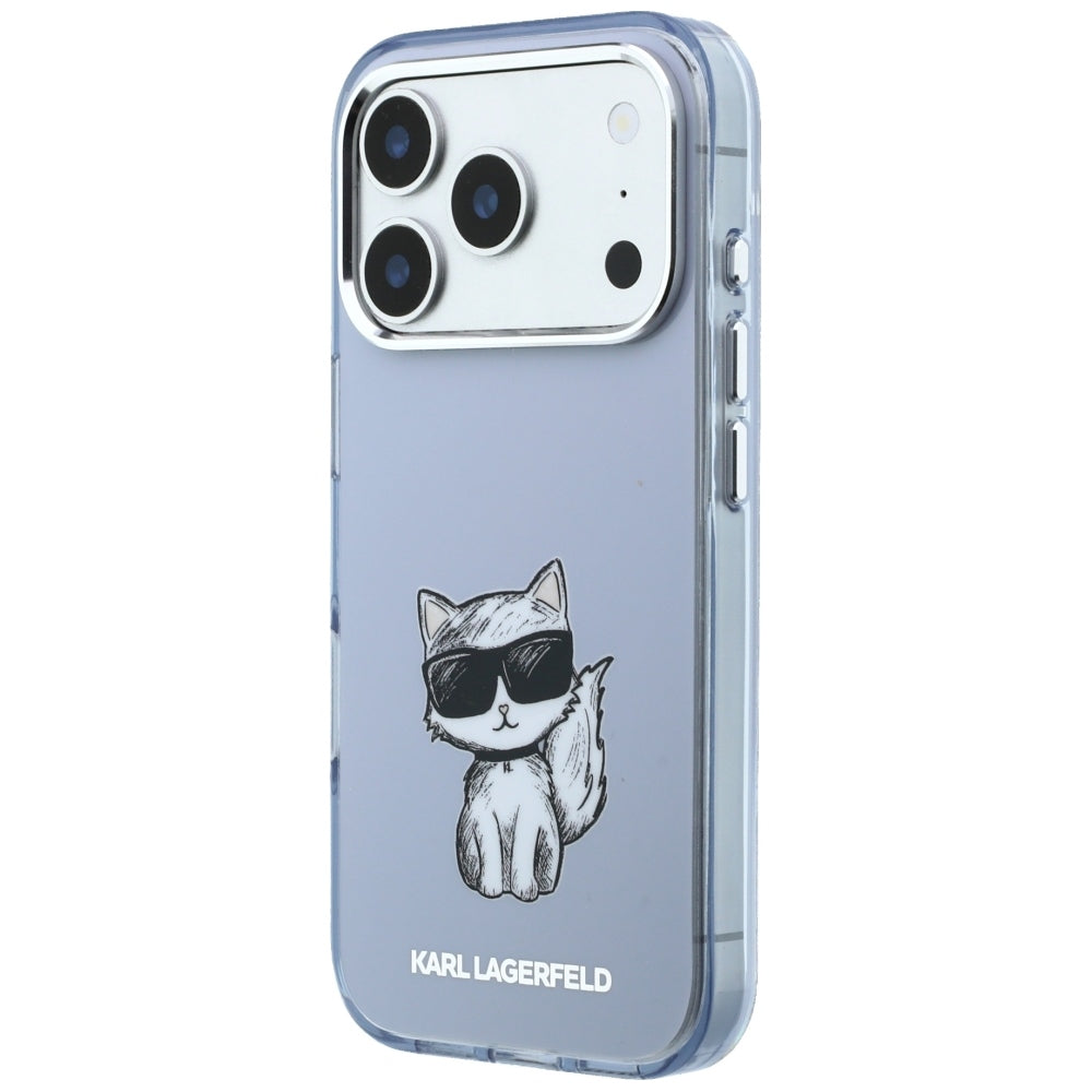 MagSafe puzdro pre Apple iPhone 18 Pro / 17 Pro, Karl Lagerfeld, IML Choupette Body Sketch Print, Modré