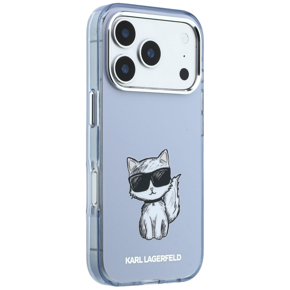 MagSafe puzdro pre Apple iPhone 18 Pro / 17 Pro, Karl Lagerfeld, IML Choupette Body Sketch Print, Modré