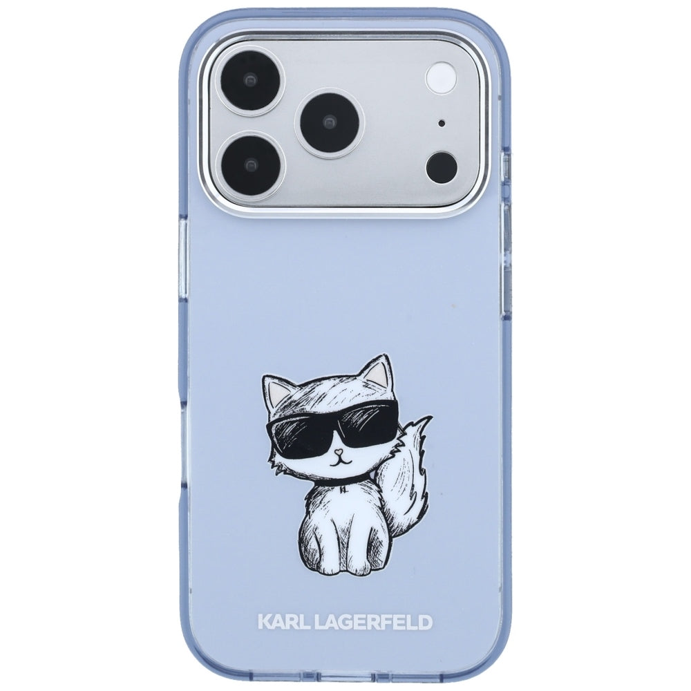 MagSafe puzdro pre Apple iPhone 18 Pro / 17 Pro, Karl Lagerfeld, IML Choupette Body Sketch Print, Modré
