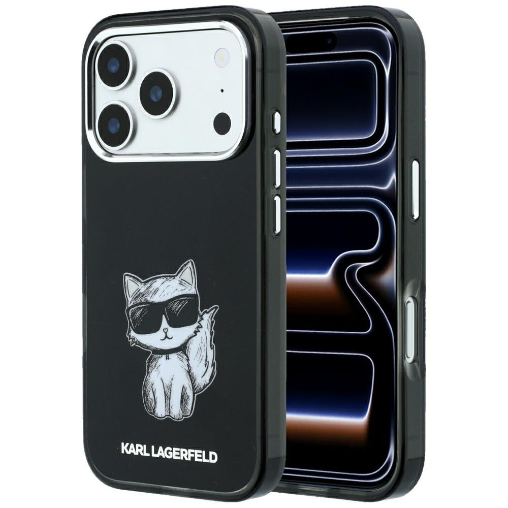 MagSafe puzdro pre Apple iPhone 18 Pro / 17 Pro, Karl Lagerfeld, IML Choupette Body Sketch Print, Čierna