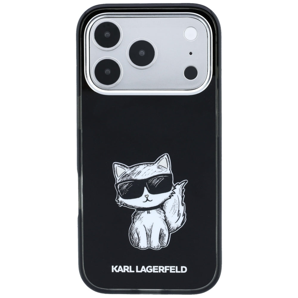 MagSafe puzdro pre Apple iPhone 18 Pro / 17 Pro, Karl Lagerfeld, IML Choupette Body Sketch Print, Čierna