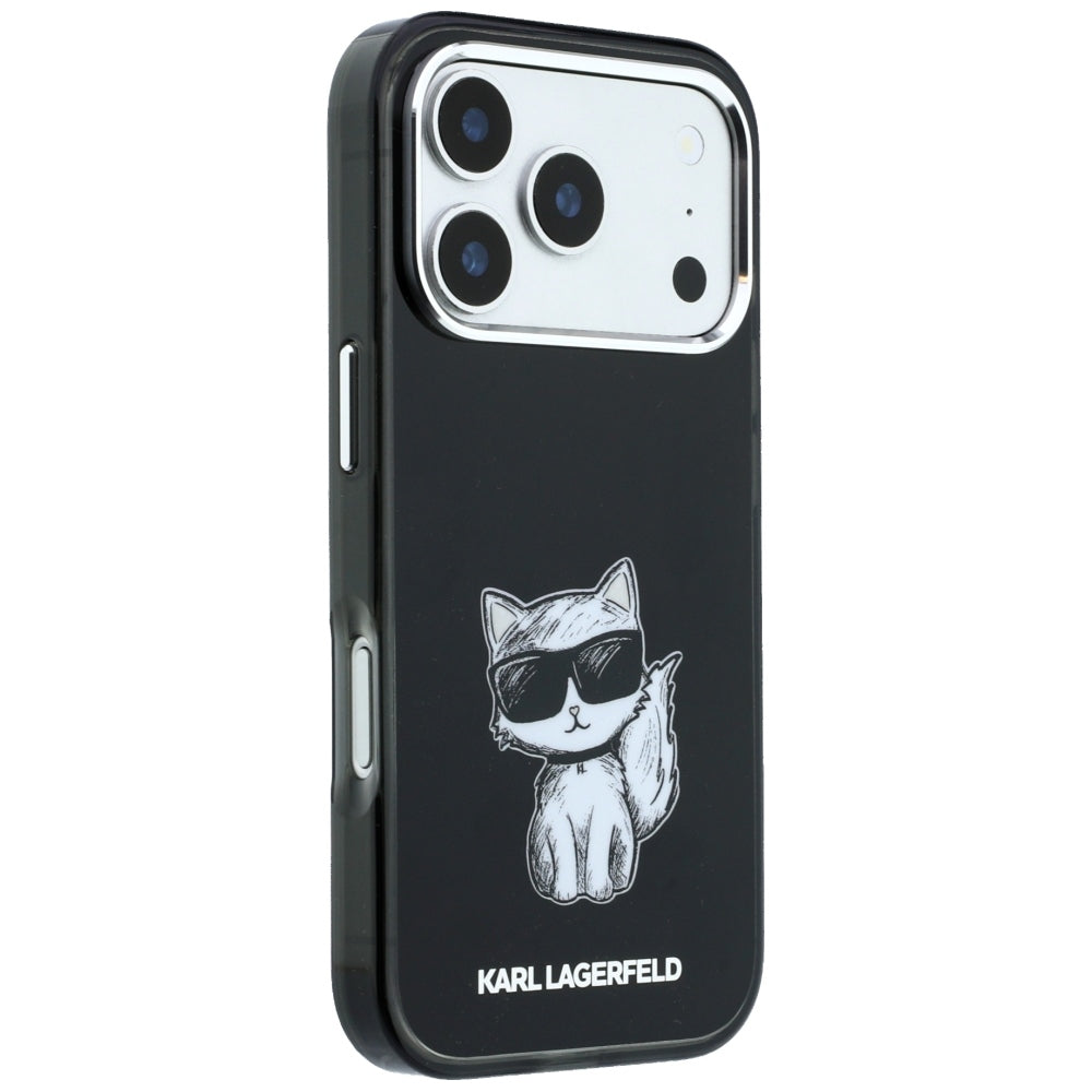 MagSafe puzdro pre Apple iPhone 18 Pro / 17 Pro, Karl Lagerfeld, IML Choupette Body Sketch Print, Čierna
