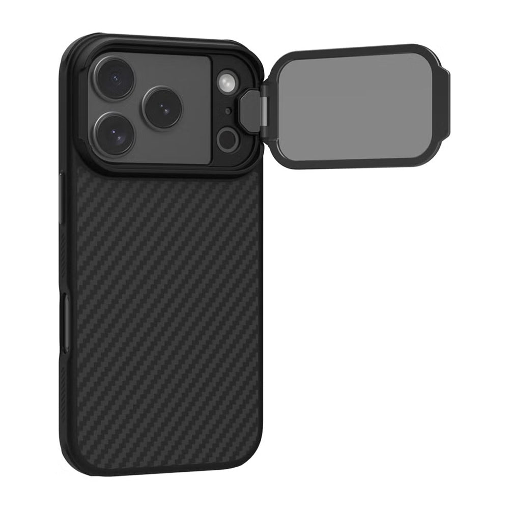 MagSafe puzdro pre Apple iPhone 18 Pro / 17 Pro, Nillkin, CarboProp s priehľadným čiernym krytom objektívu, čierne