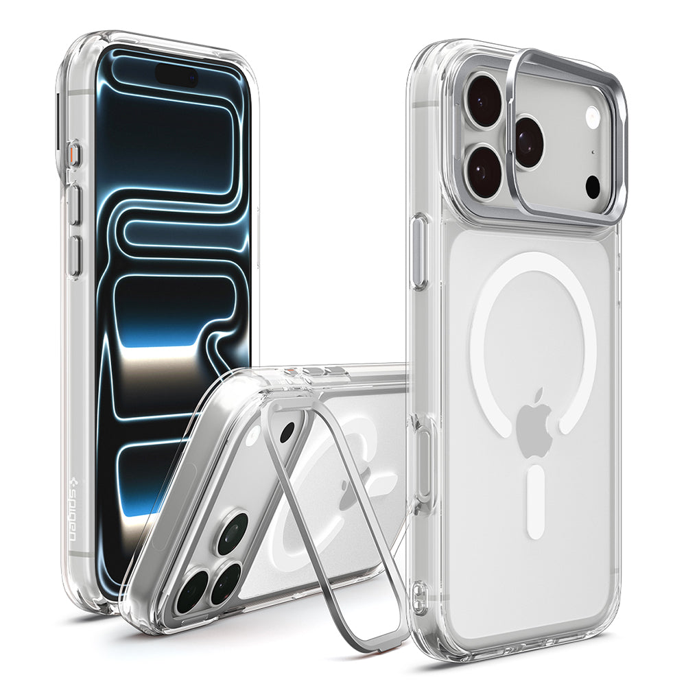 MagSafe puzdro pre Apple iPhone 18 Pro / 17 Pro, Spigen, Ultra Hybrid Optik S, Strieborné priehľadné ACS11921