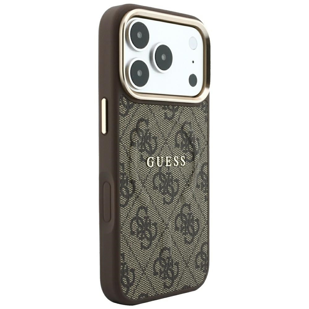 MagSafe puzdro pre Apple iPhone 18 Pro Max / 17 Pro Max, Guess, 4G Embossed Classic, Hnedé