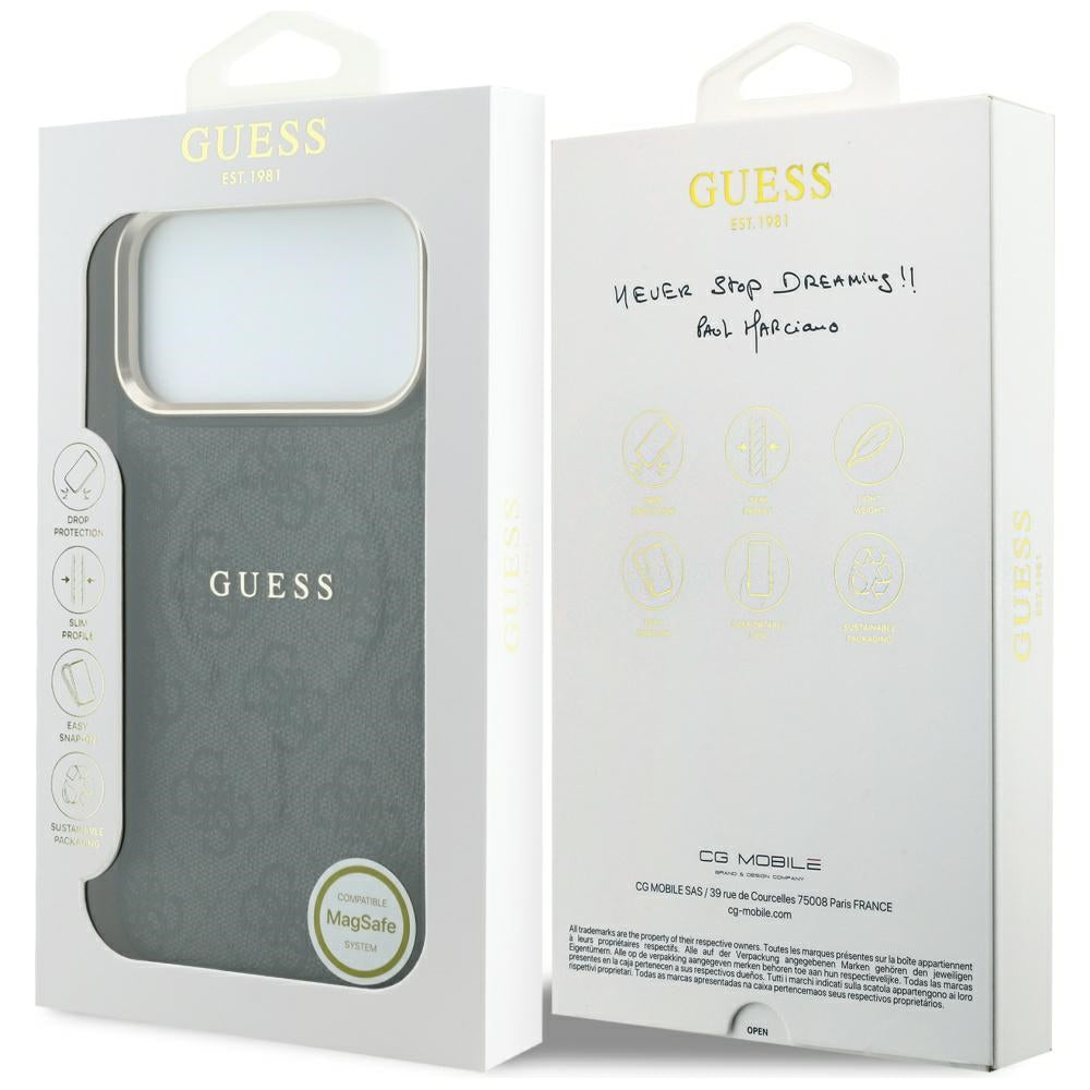 MagSafe puzdro pre Apple iPhone 18 Pro Max / 17 Pro Max, Guess, 4G Embossed Classic, Čierna