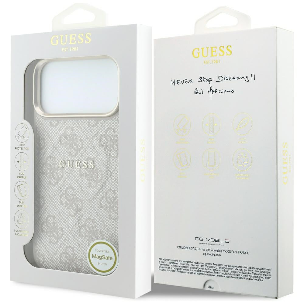 MagSafe puzdro pre Apple iPhone 18 Pro Max / 17 Pro Max, Guess, 4G Embossed Classic, Ružová