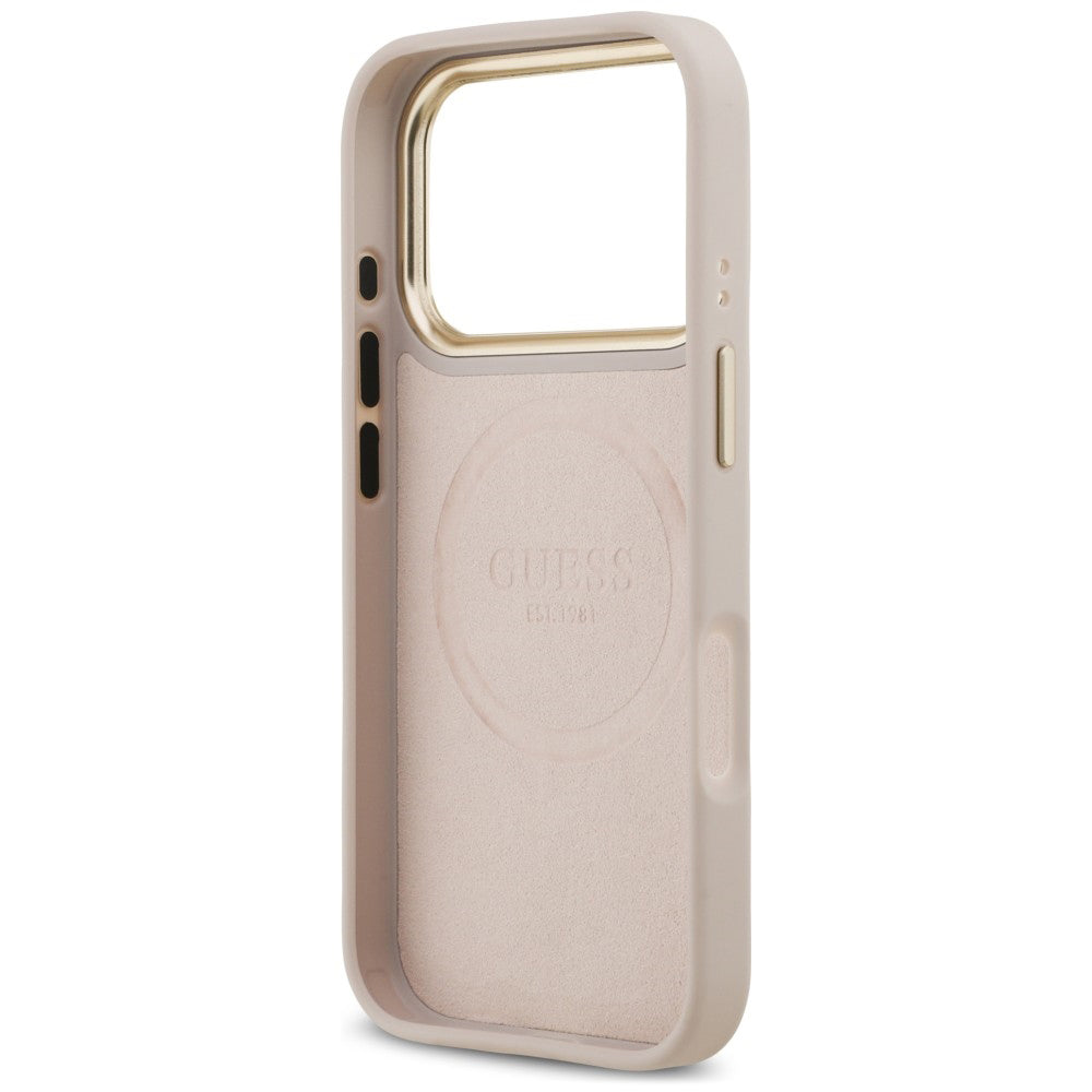 Puzdro MagSafe pre Apple iPhone 18 Pro Max / 17 Pro Max, Guess, 4G Logo Plate, ružové