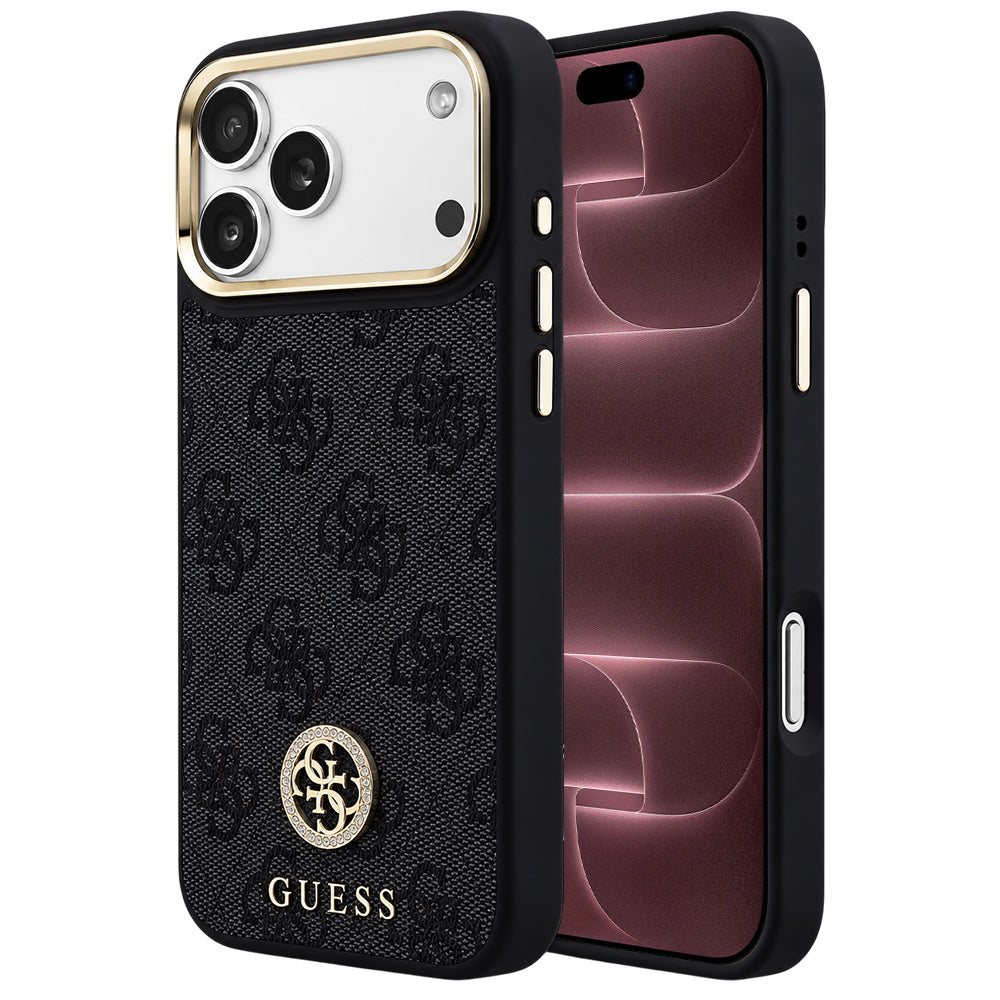 Puzdro MagSafe pre Apple iPhone 18 Pro Max / 17 Pro Max, Guess, 4G Strass Logo, čierne