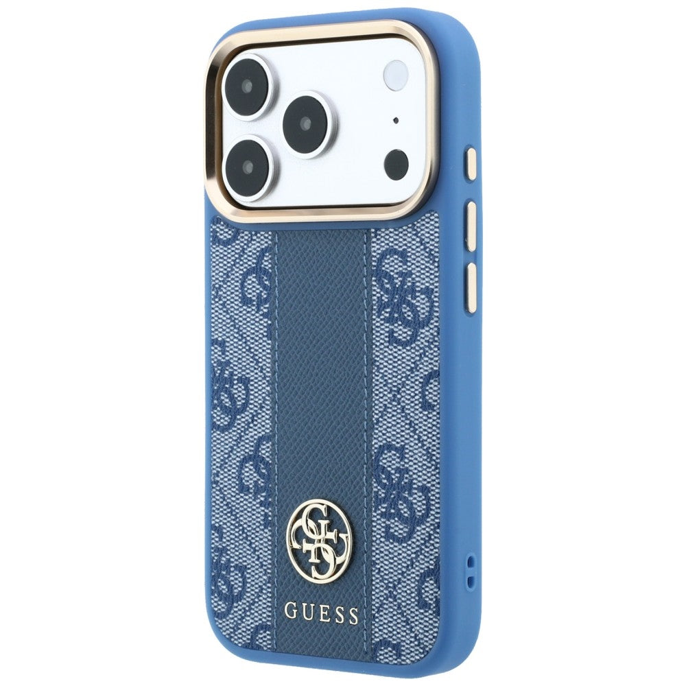 MagSafe puzdro pre Apple iPhone 18 Pro Max / 17 Pro Max, Guess, 4G Stripe Round Classic Logo, Modrá
