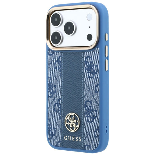 MagSafe puzdro pre Apple iPhone 18 Pro Max / 17 Pro Max, Guess, 4G Stripe Round Classic Logo, Modrá