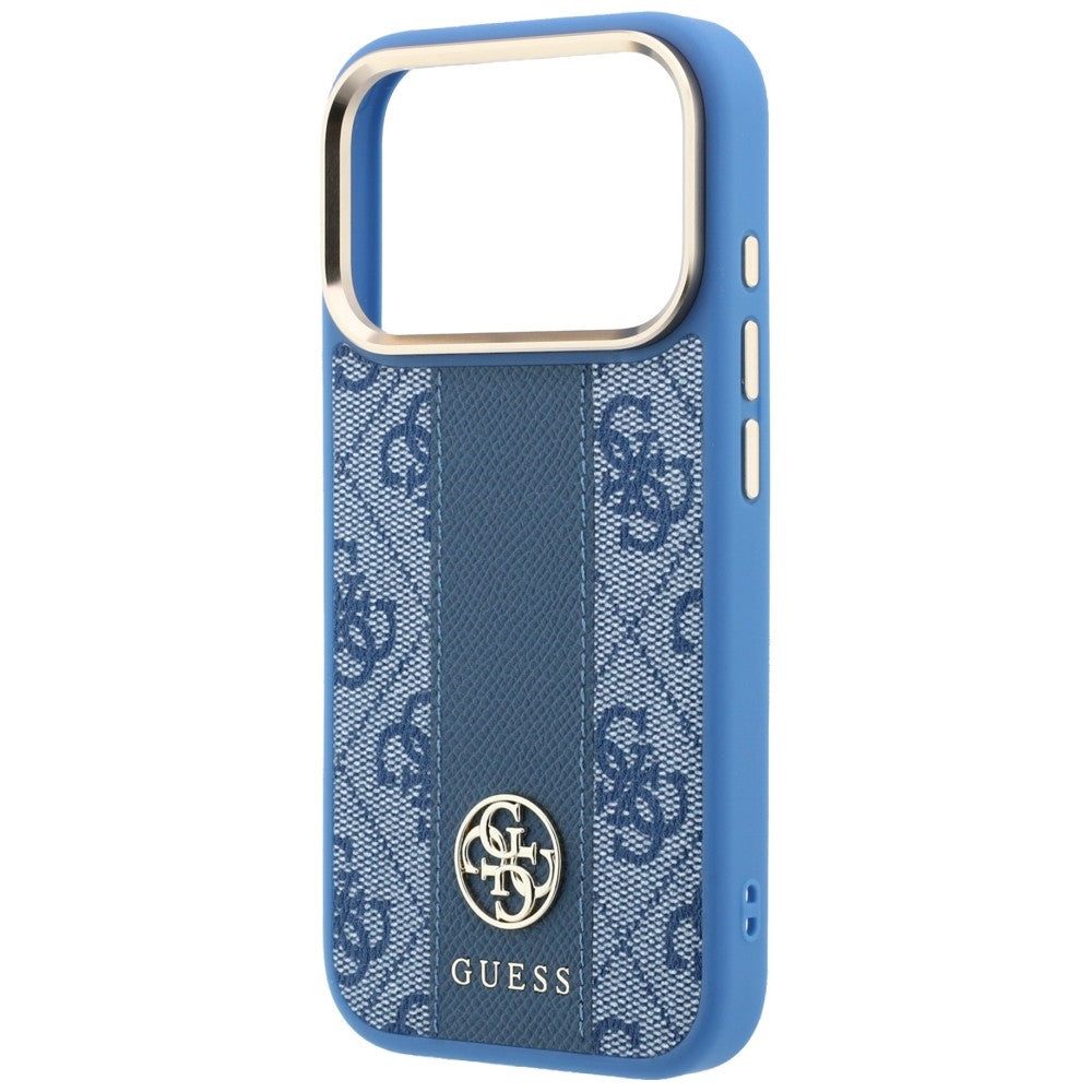 MagSafe puzdro pre Apple iPhone 18 Pro Max / 17 Pro Max, Guess, 4G Stripe Round Classic Logo, Modrá