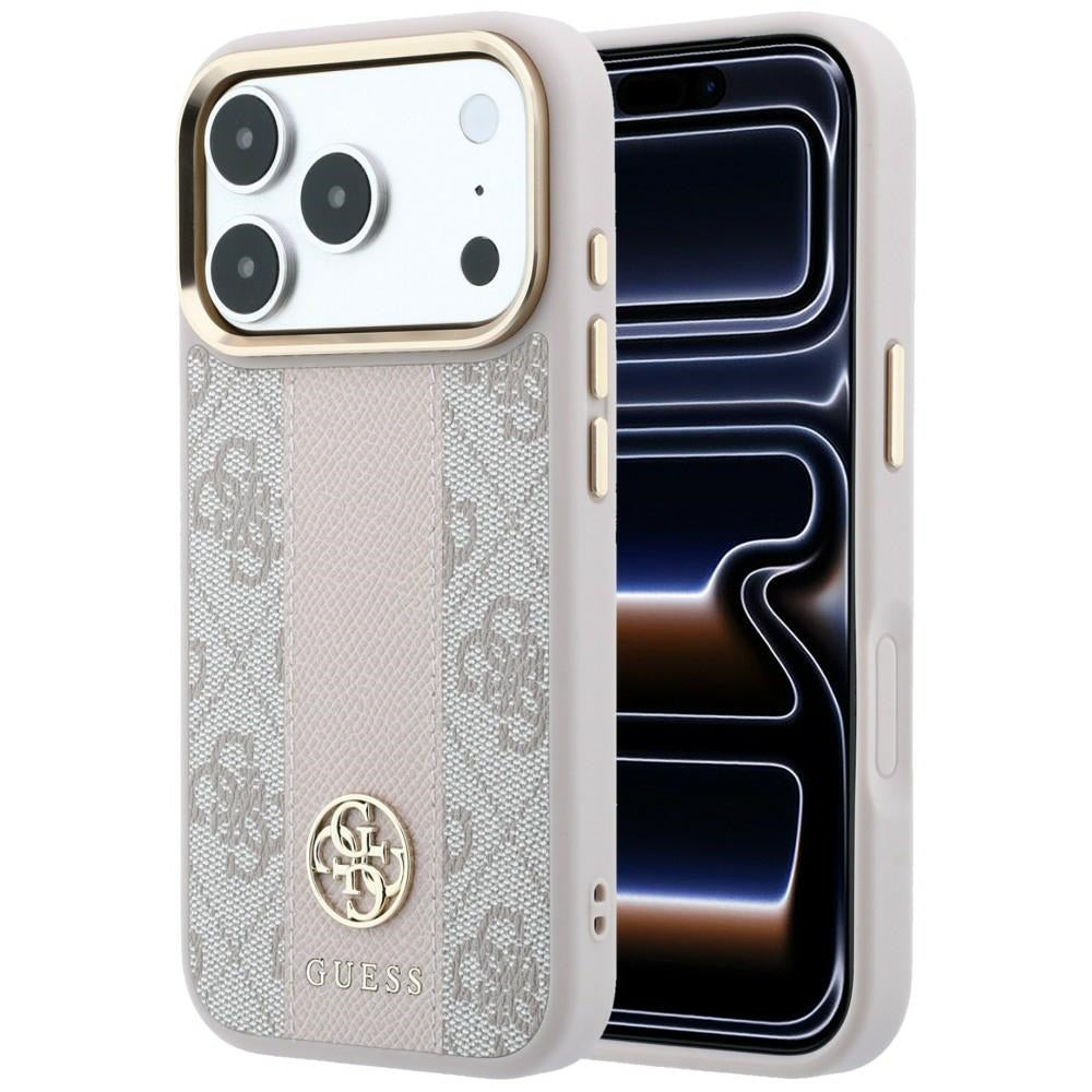 MagSafe puzdro pre Apple iPhone 18 Pro Max / 17 Pro Max, Guess, 4G Stripe Round Classic Logo, Ružové