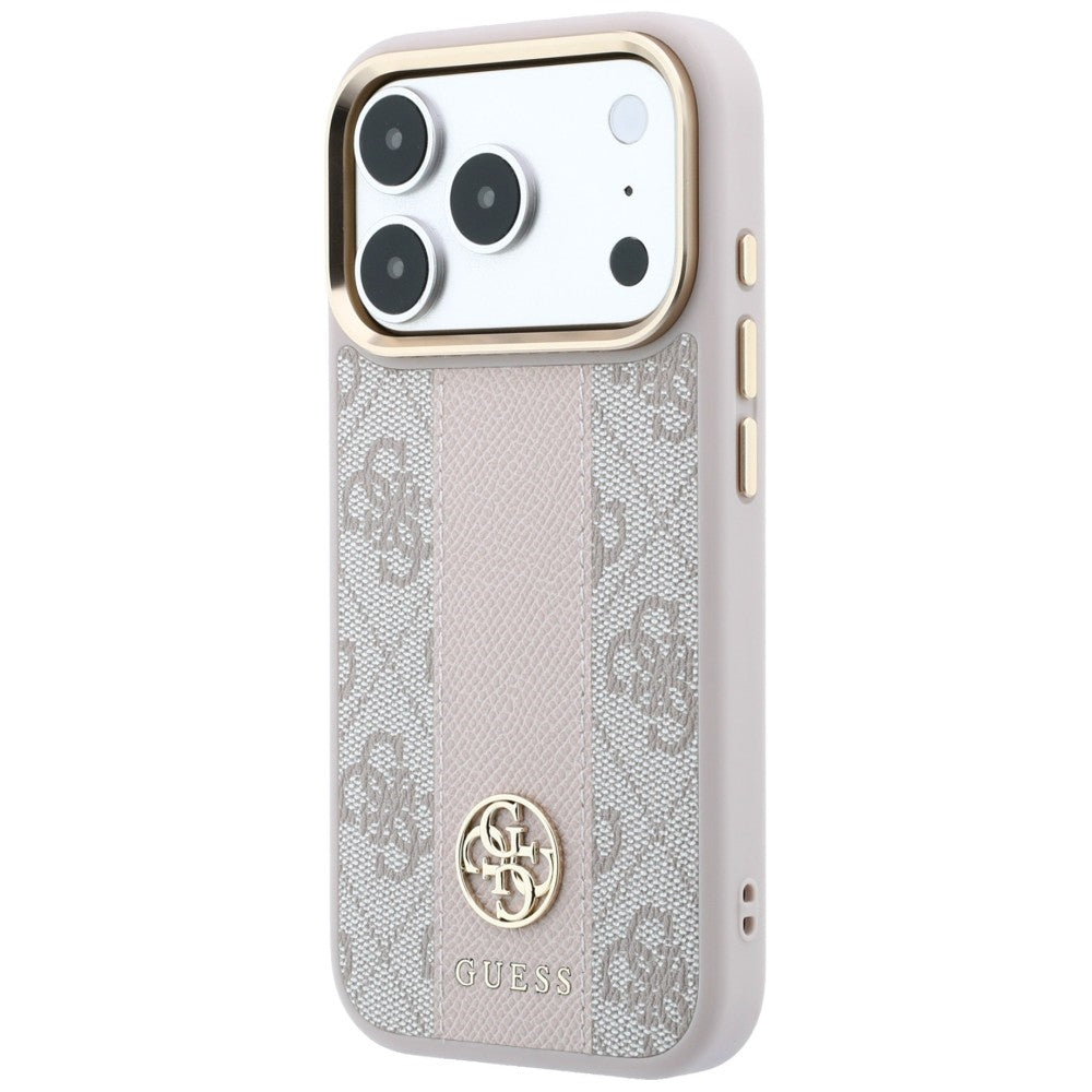 MagSafe puzdro pre Apple iPhone 18 Pro Max / 17 Pro Max, Guess, 4G Stripe Round Classic Logo, Ružové