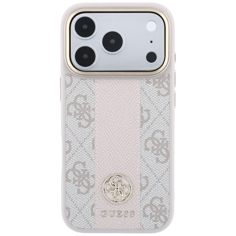 MagSafe puzdro pre Apple iPhone 18 Pro Max / 17 Pro Max, Guess, 4G Stripe Round Classic Logo, Ružové