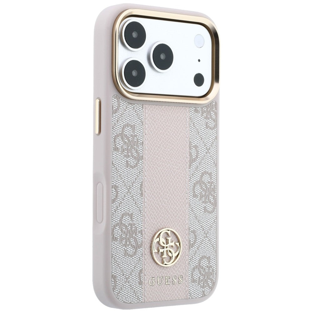 MagSafe puzdro pre Apple iPhone 18 Pro Max / 17 Pro Max, Guess, 4G Stripe Round Classic Logo, Ružové