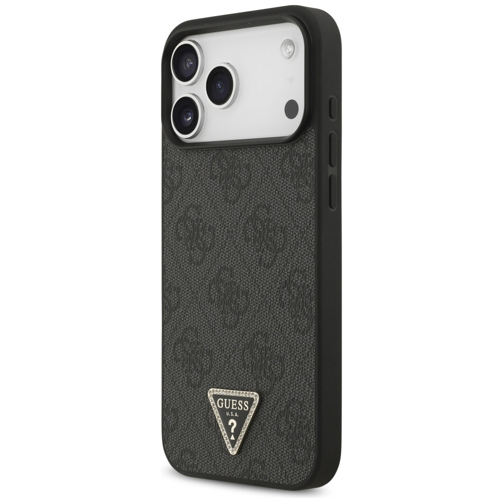 MagSafe puzdro pre Apple iPhone 18 Pro Max / 17 Pro Max, Guess, 4G Triangle Strass, čierne
