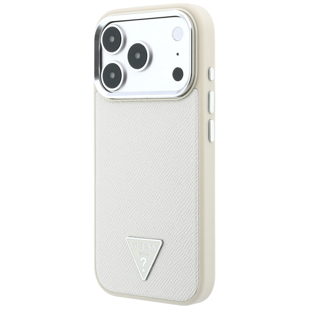 MagSafe puzdro pre Apple iPhone 18 Pro Max / 17 Pro Max, Guess, Štruktúrované trojuholníkové logo, Béžová