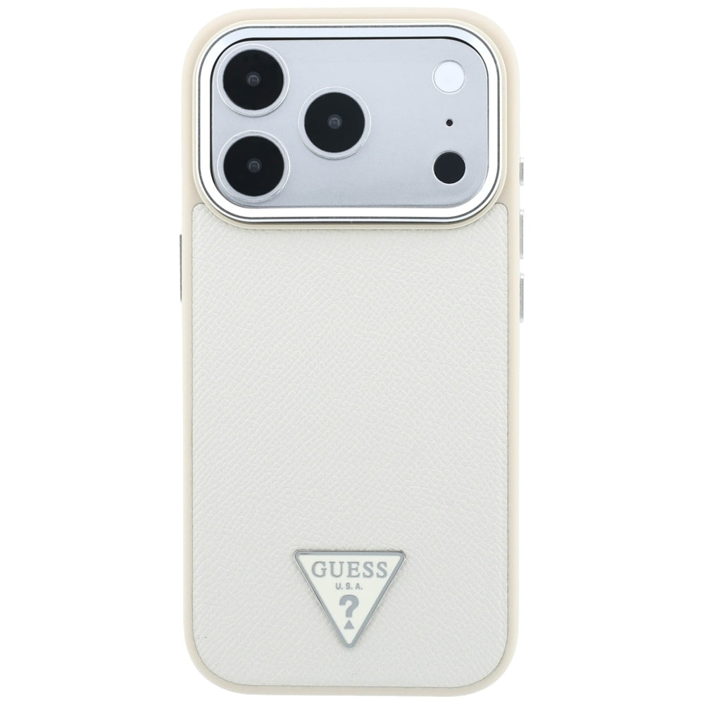 MagSafe puzdro pre Apple iPhone 18 Pro Max / 17 Pro Max, Guess, Štruktúrované trojuholníkové logo, Béžová
