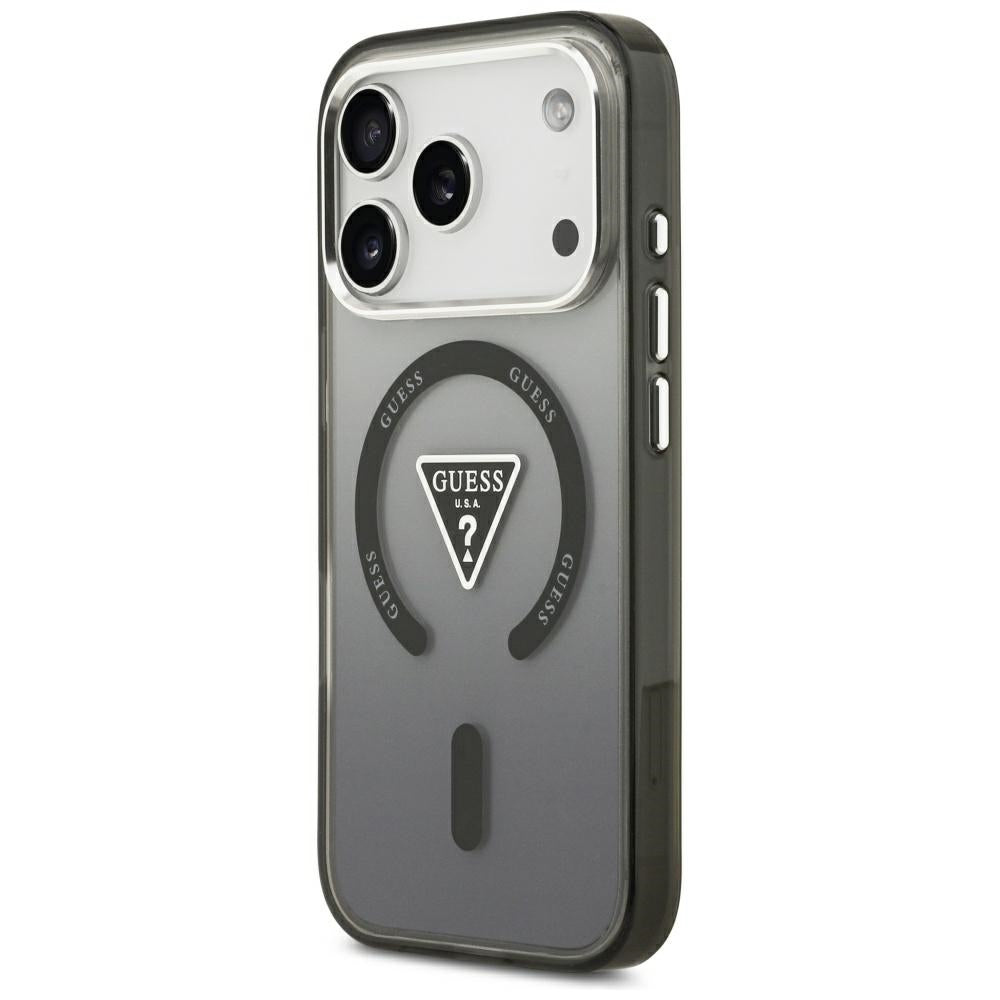 Puzdro MagSafe pre Apple iPhone 18 Pro Max / 17 Pro Max, Guess, IML Gradient Triangle Logo, čierne
