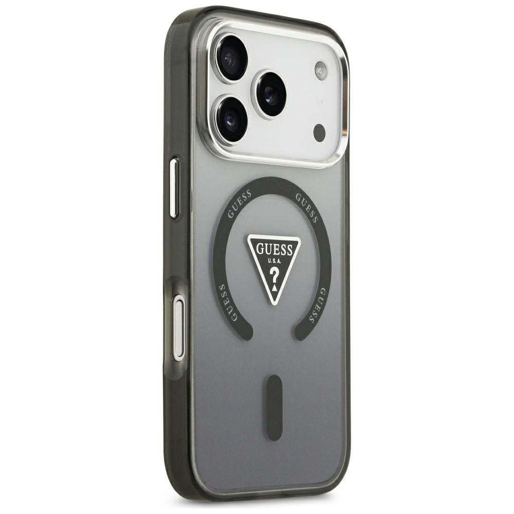 Puzdro MagSafe pre Apple iPhone 18 Pro Max / 17 Pro Max, Guess, IML Gradient Triangle Logo, čierne