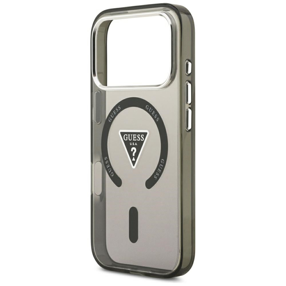Puzdro MagSafe pre Apple iPhone 18 Pro Max / 17 Pro Max, Guess, IML Gradient Triangle Logo, čierne