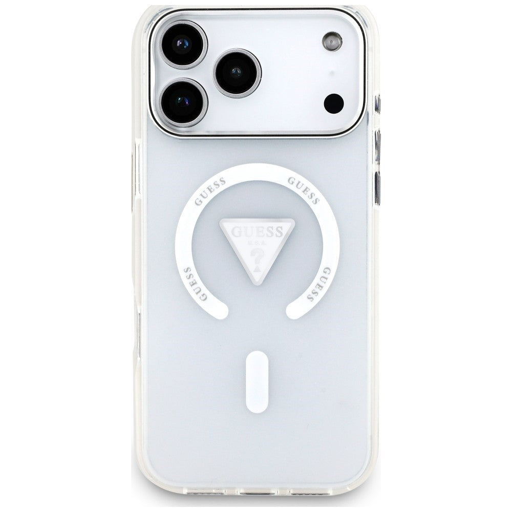 Puzdro MagSafe pre Apple iPhone 18 Pro Max / 17 Pro Max, Guess, IML Gradient Triangle Logo, priehľadné