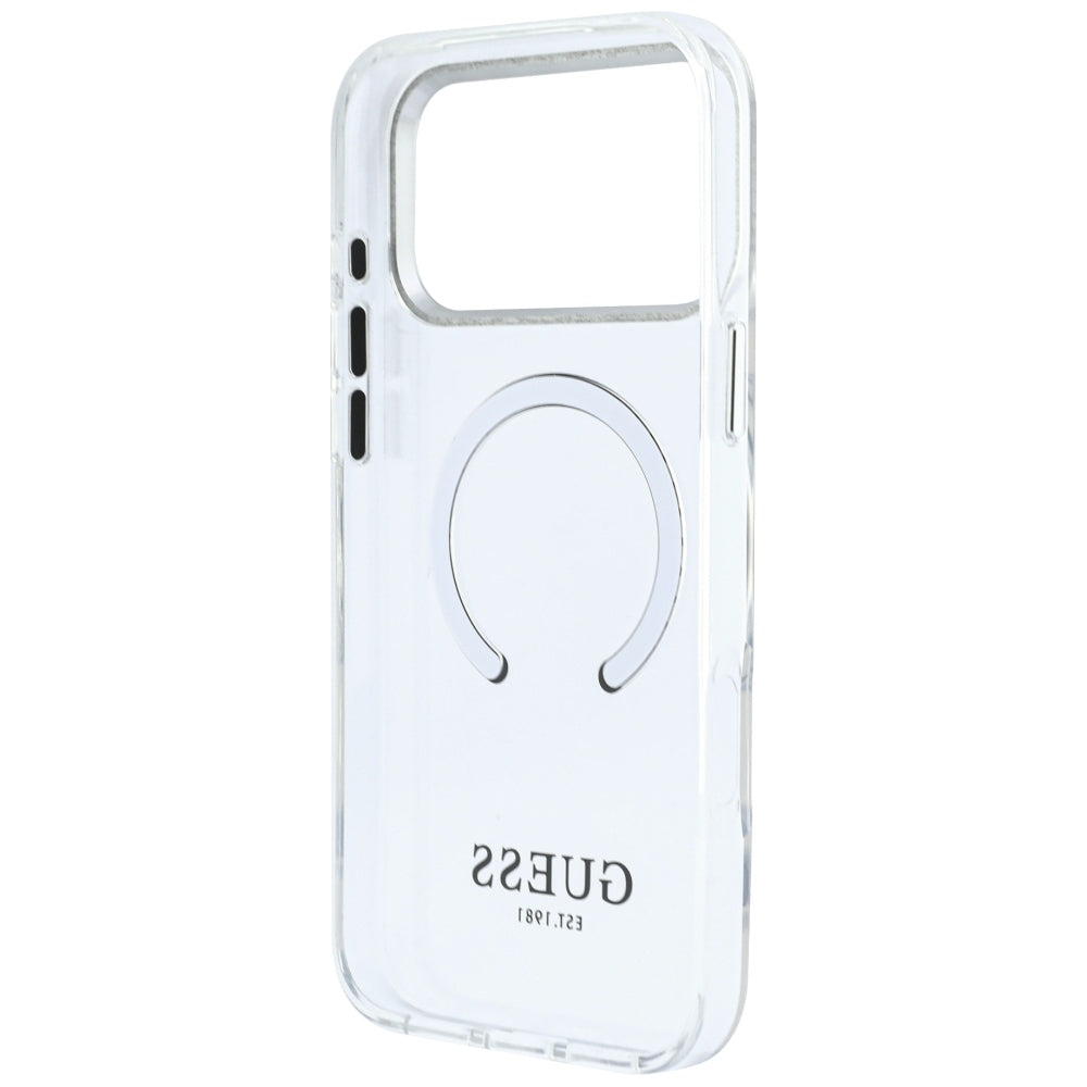 MagSafe puzdro pre Apple iPhone 18 Pro Max / 17 Pro Max, Guess, Metal Outline, Strieborné