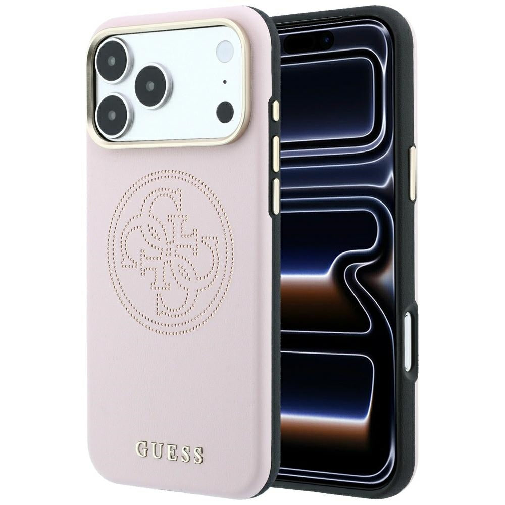 MagSafe puzdro pre Apple iPhone 18 Pro Max / 17 Pro Max, Guess, Perforované 4G, Ružové