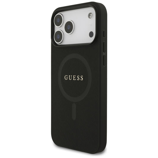 MagSafe puzdro pre Apple iPhone 18 Pro Max / 17 Pro Max, Guess, Saffiano, čierne